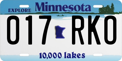 MN license plate 017RKO
