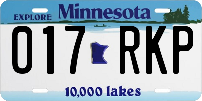 MN license plate 017RKP
