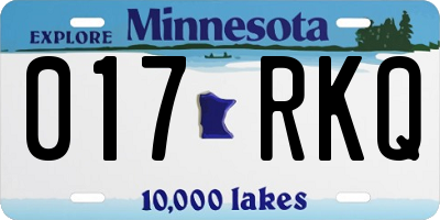 MN license plate 017RKQ
