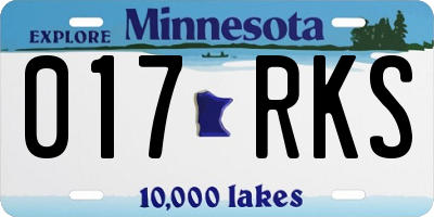MN license plate 017RKS
