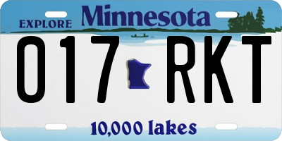MN license plate 017RKT