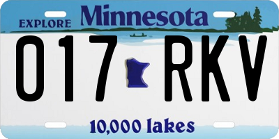 MN license plate 017RKV