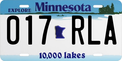 MN license plate 017RLA