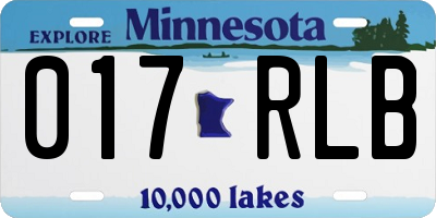MN license plate 017RLB
