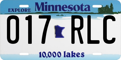 MN license plate 017RLC
