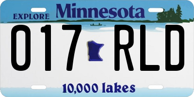 MN license plate 017RLD