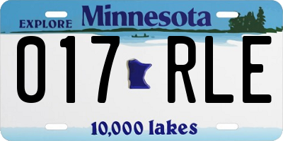 MN license plate 017RLE