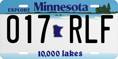 MN license plate 017RLF