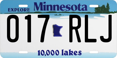 MN license plate 017RLJ