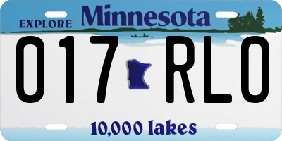 MN license plate 017RLO