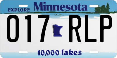 MN license plate 017RLP