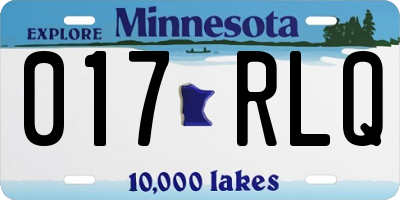 MN license plate 017RLQ
