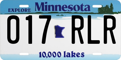 MN license plate 017RLR