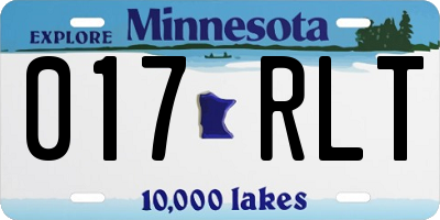 MN license plate 017RLT