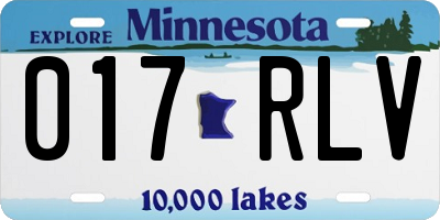 MN license plate 017RLV