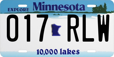 MN license plate 017RLW