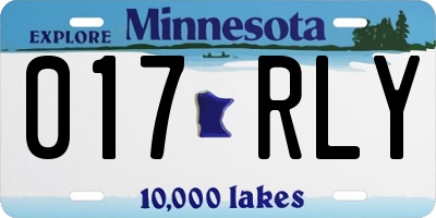 MN license plate 017RLY