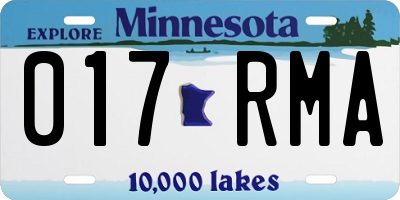 MN license plate 017RMA