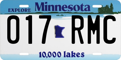 MN license plate 017RMC