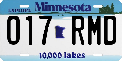 MN license plate 017RMD