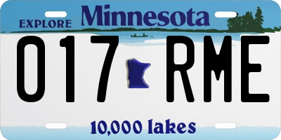MN license plate 017RME