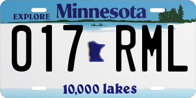 MN license plate 017RML