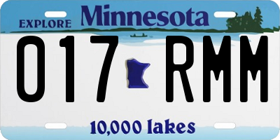 MN license plate 017RMM