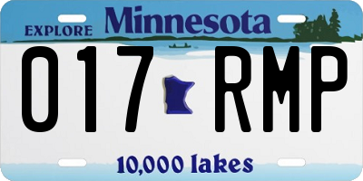 MN license plate 017RMP