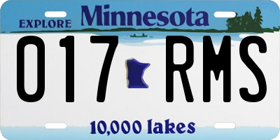 MN license plate 017RMS