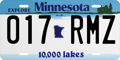 MN license plate 017RMZ