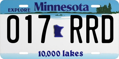 MN license plate 017RRD