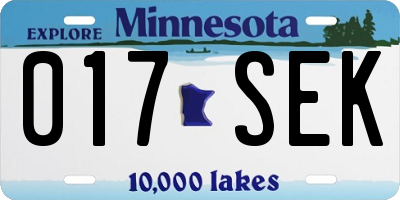 MN license plate 017SEK