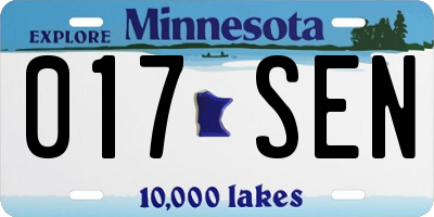 MN license plate 017SEN
