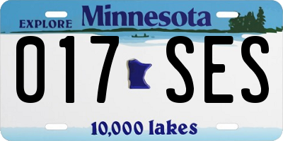 MN license plate 017SES