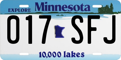 MN license plate 017SFJ