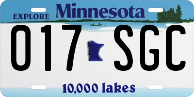 MN license plate 017SGC