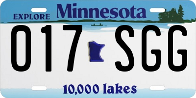 MN license plate 017SGG