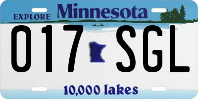 MN license plate 017SGL
