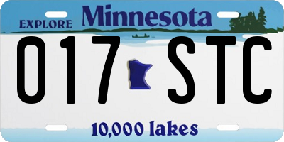 MN license plate 017STC