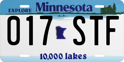 MN license plate 017STF