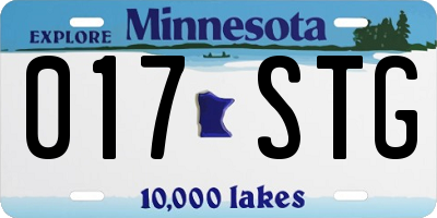 MN license plate 017STG
