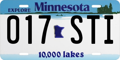 MN license plate 017STI