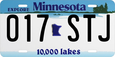 MN license plate 017STJ
