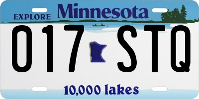 MN license plate 017STQ