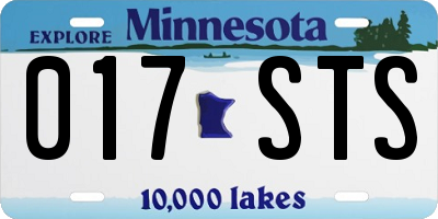 MN license plate 017STS