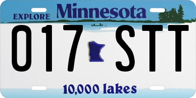 MN license plate 017STT
