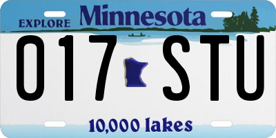 MN license plate 017STU