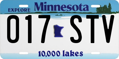 MN license plate 017STV