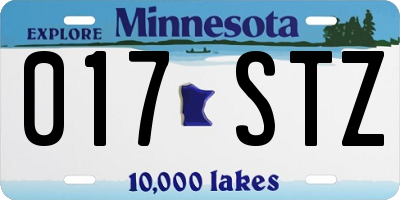 MN license plate 017STZ