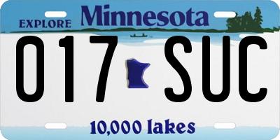 MN license plate 017SUC